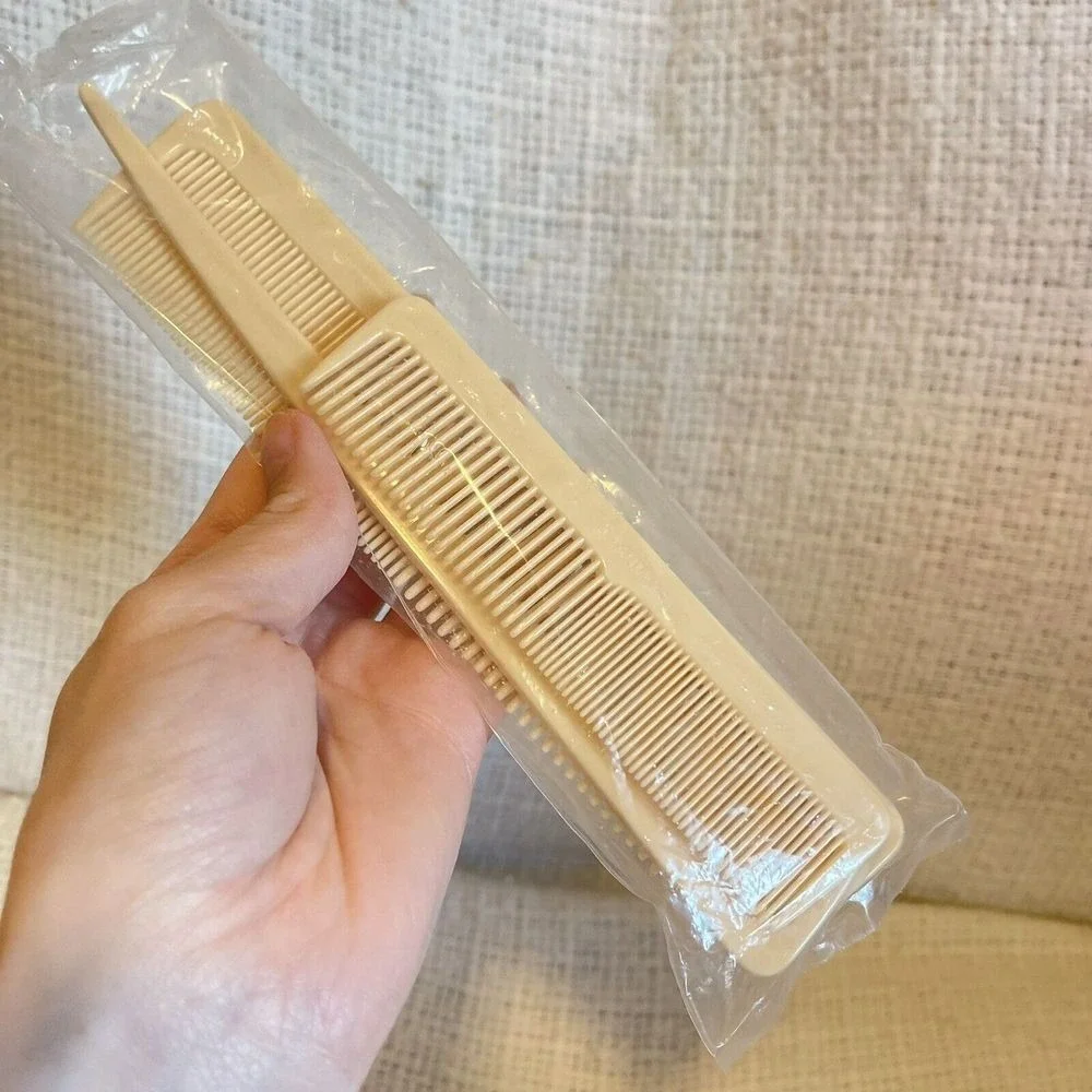 Vintage Stanley Hair Comb Set Cream Durable‎ Nylon to Style Detangle Unbreakable